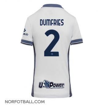 Billige Fotballdrakt Inter Milan Denzel Dumfries #2 Replika Bortedrakt Dame 2024-25 Kortermet